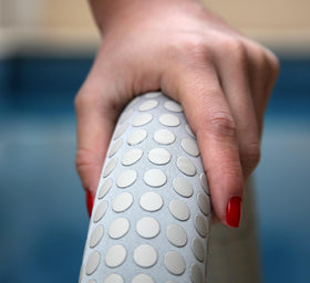 Helba pool railing cover 8ft gray offers comfortable grip on larger rails.