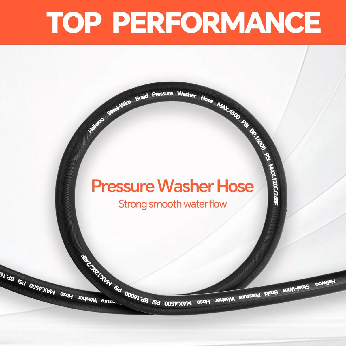 Heliwoo non-marking hose cleans surfaces without leaving marks.