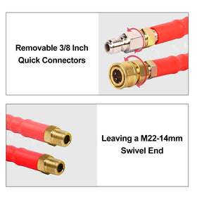Heliwoo 3/8-in quick-connect ends speed up reel setup and changes.
