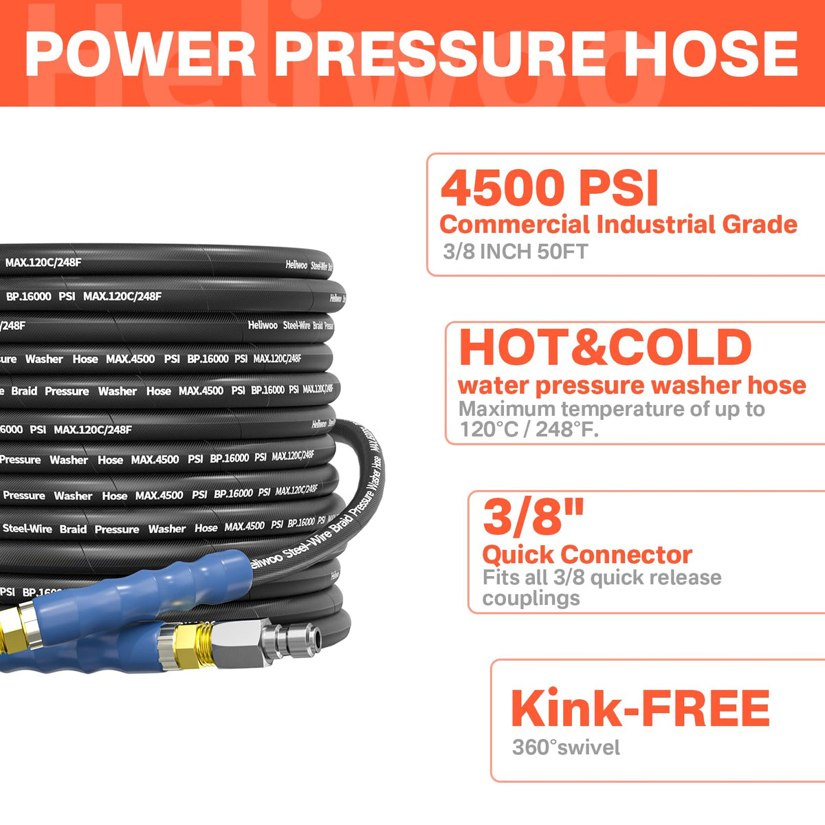 Heliwoo swivel quick connect: fast, leak-free attachments for quick setup.