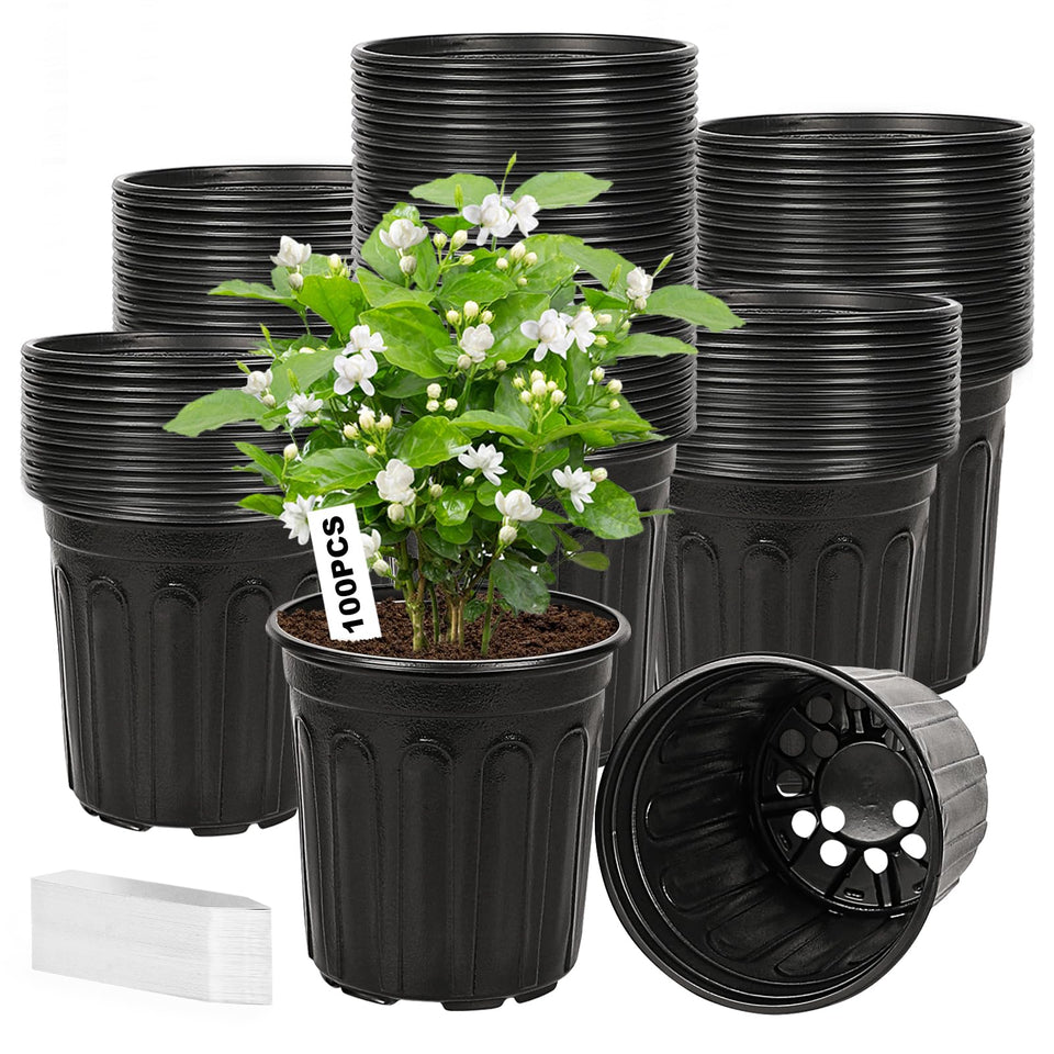 Hemikaki 1-gallon nursery pot with drainage holes for controlled watering