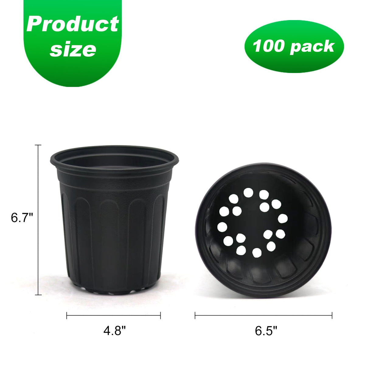Hemikaki thickened plastic pot offering durability and lightweight handling