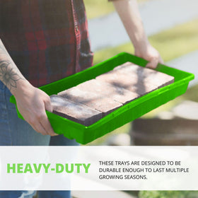Hemlock Home Brewing 1020 seed starting tray inner dimensions; fits standard plugs securely.