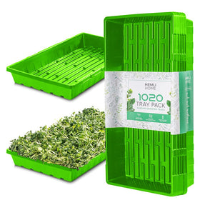 Hemlock Home Brewing 1020 seed starting tray outer dimensions; sturdy and reusable.