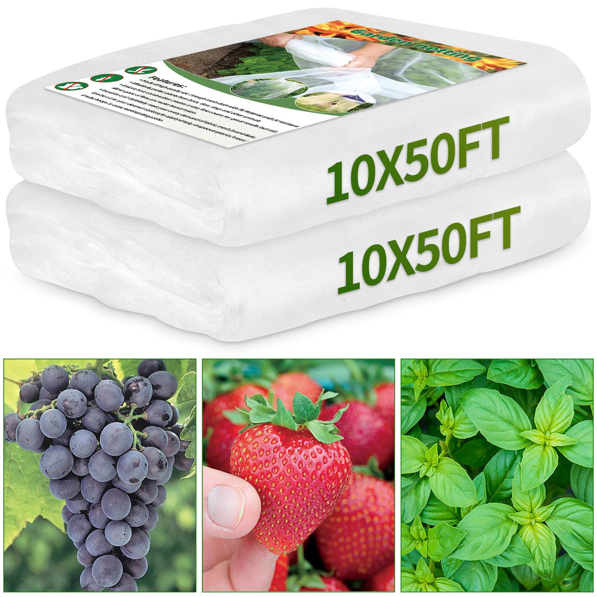 HENAYUK garden netting over a vegetable bed with ultra fine mesh protecting crops while letting light through