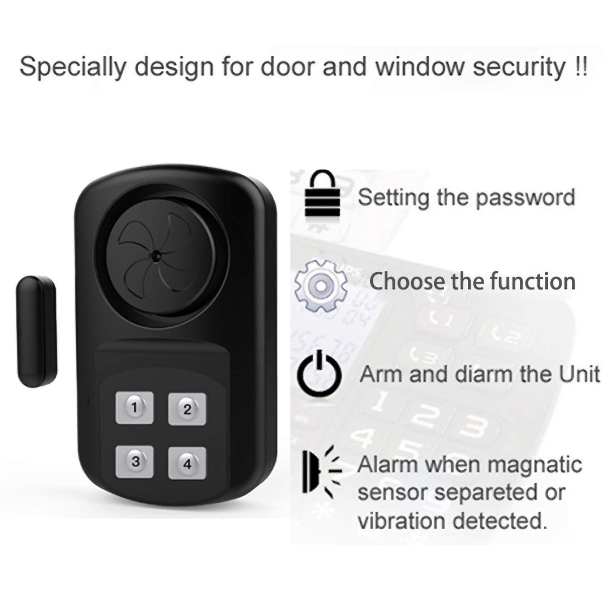 HENDUN easy-install outdoor door alarm for quick setup