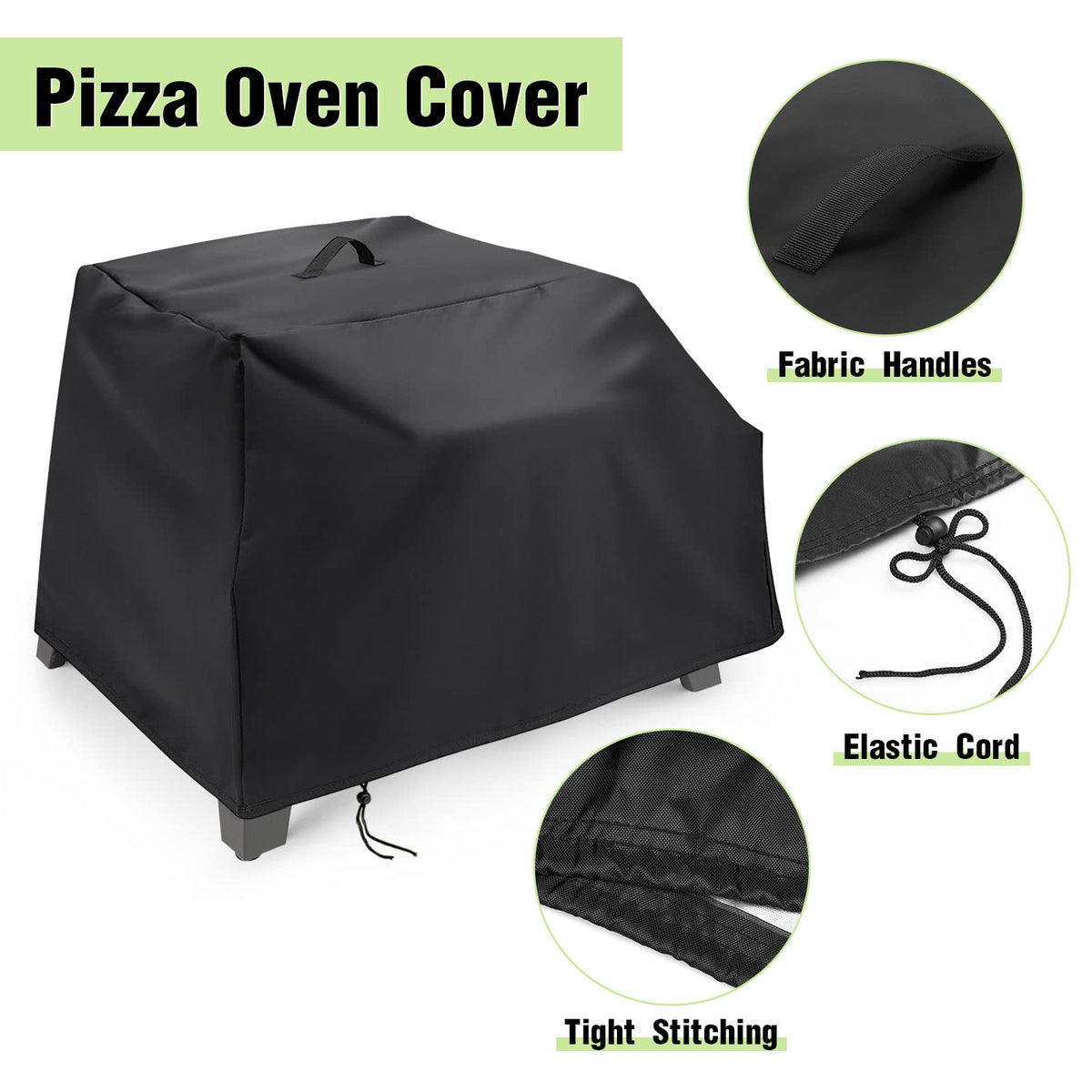 Hengme cover with windproof drawstring secures your oven outdoors.