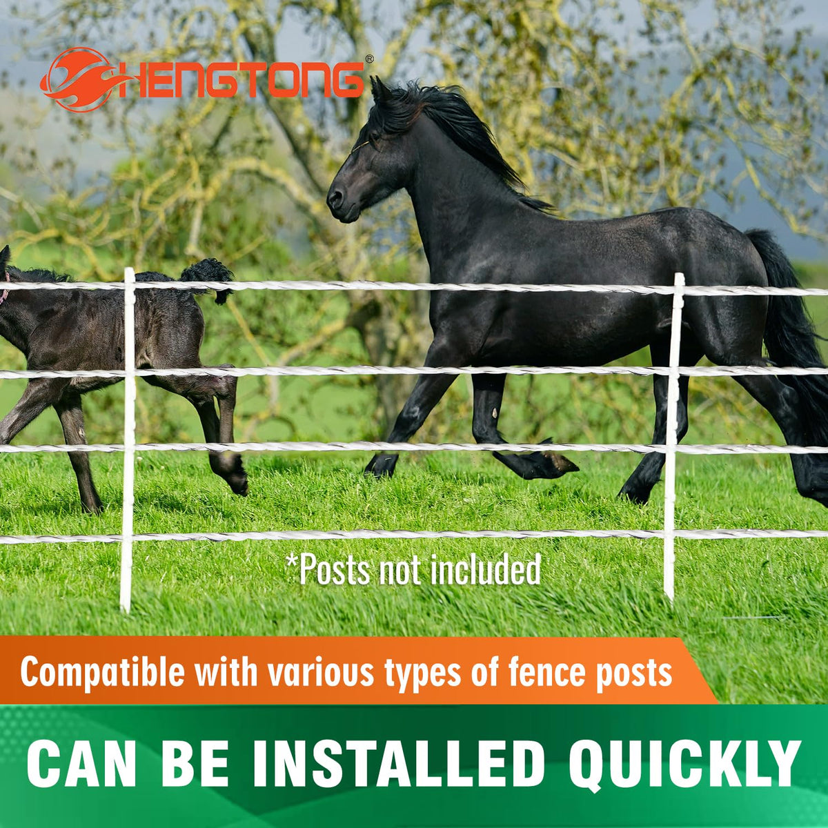HENGTONG lightweight polywire is easy to install and reposition.