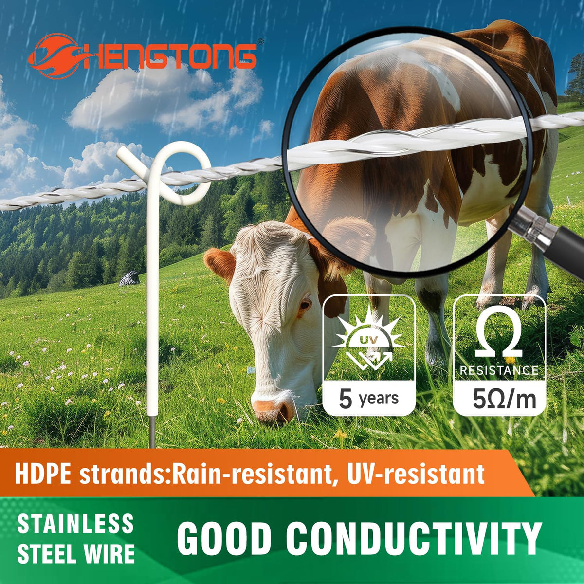 HENGTONG polywire supports rotational grazing with quick adjustments and rewinds.