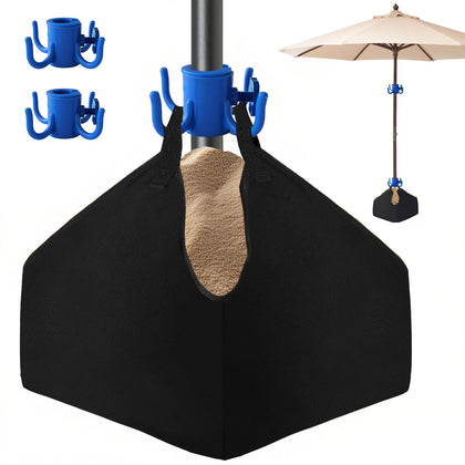 Henkgo fillable sand bag for umbrella base provides stable support on windy days.