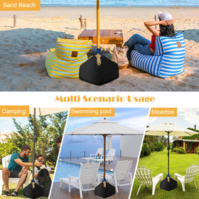 Henkgo square-design sand bag with reinforced corners boosts stability on windy days.