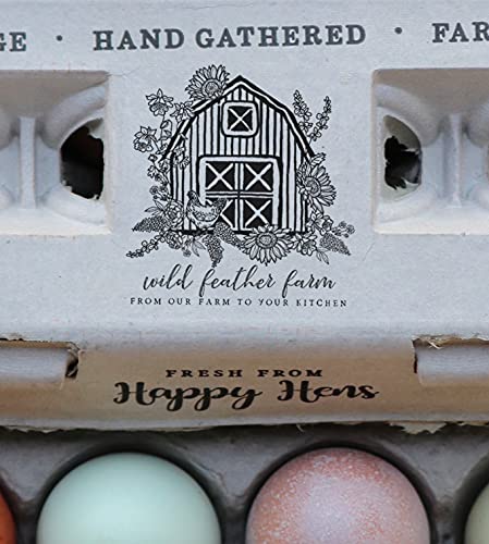 Henlay egg carton center stamp area ready for customization.