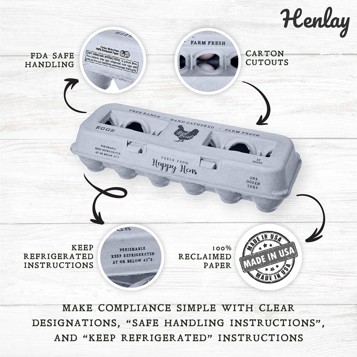 Henlay egg carton flat lay design ready for labeling and gifting