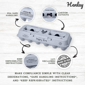 Henlay egg carton flat lay design ready for labeling and gifting