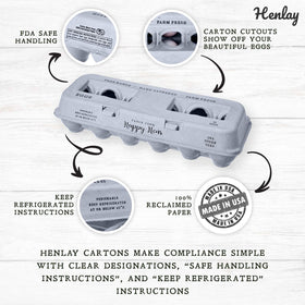 Henlay egg carton made from recycled paper cardboard for eco-friendly durability.