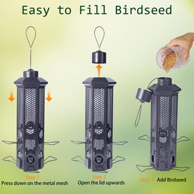 Henzavk 3lb seed capacity reduces refills during busy birdwatching days