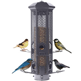 Henzavk squirrel-proof bird feeder with removable base for easy cleaning