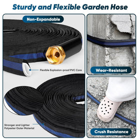 Hepciee 50ft lightweight hose eases yard tasks.