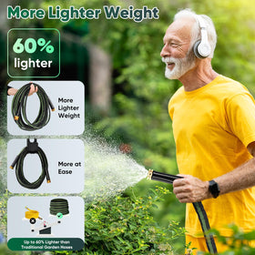 Hepciee lightweight garden hose easy to maneuver around the yard.