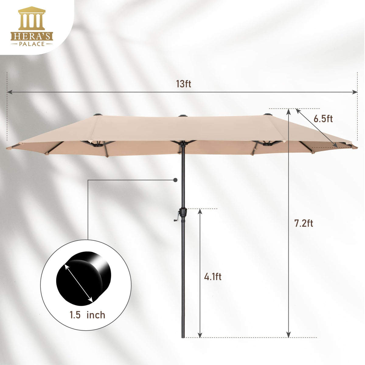 HERA'S PALACE double-sided shading offers broad sun coverage for outdoor spaces