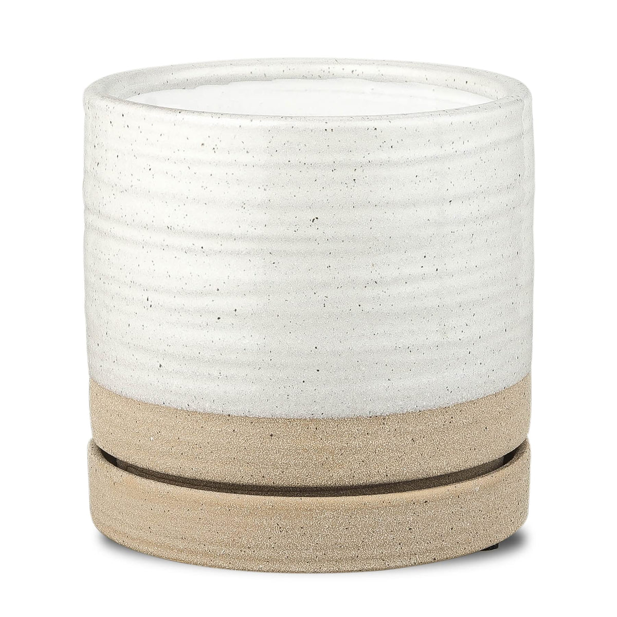 HERDUK 6-inch ceramic plant pot with drainage hole for healthy indoor plants