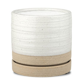 HERDUK 6-inch ceramic plant pot with drainage hole for healthy indoor plants