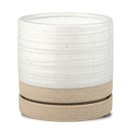 HERDUK 6-inch ceramic plant pot with drainage hole for healthy indoor plants