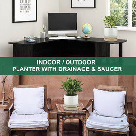 HERDUK 6-inch planter with saucer ensures a mess-free setup