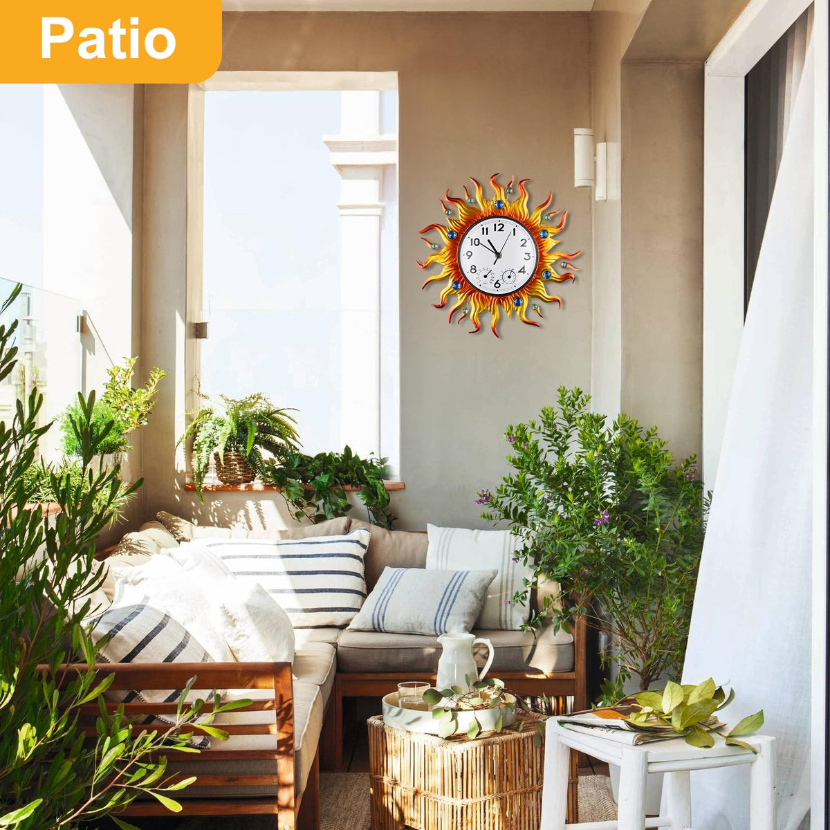 HERJIATK indoor-outdoor use clock keeps track of climate and time anywhere.
