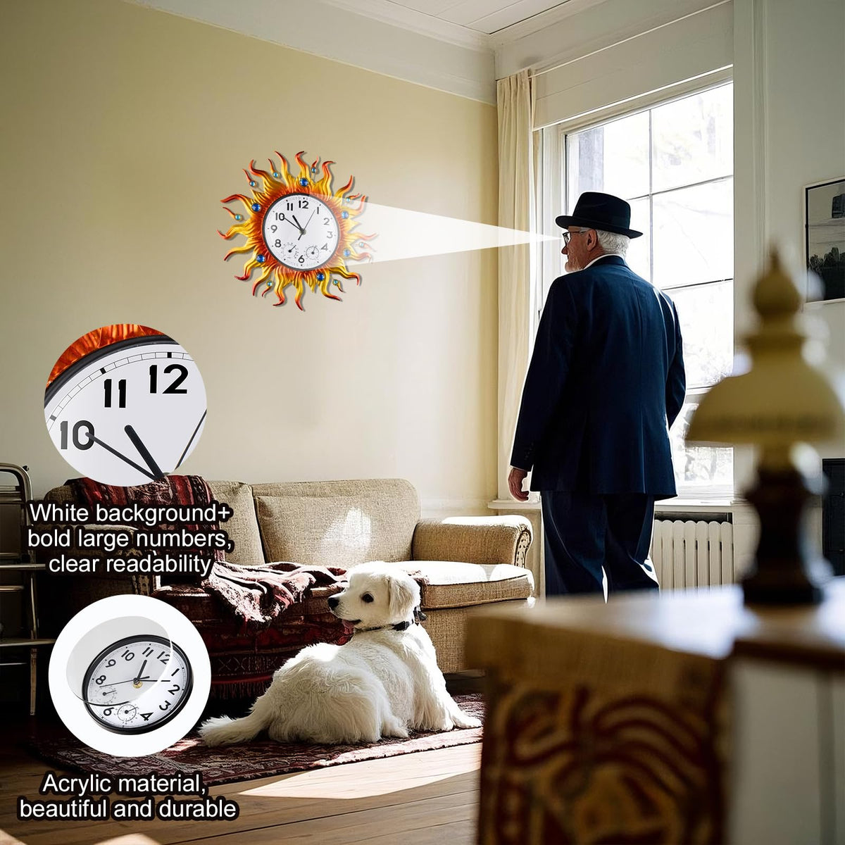 HERJIATK temperature humidity display helps monitor environment at a glance.