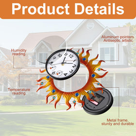 HERJIATK waterproof wall clock withstands rain and humidity on patios.