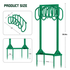 HeroicLion 2-in-1 hose holder keeps two hoses neatly organized outdoors.