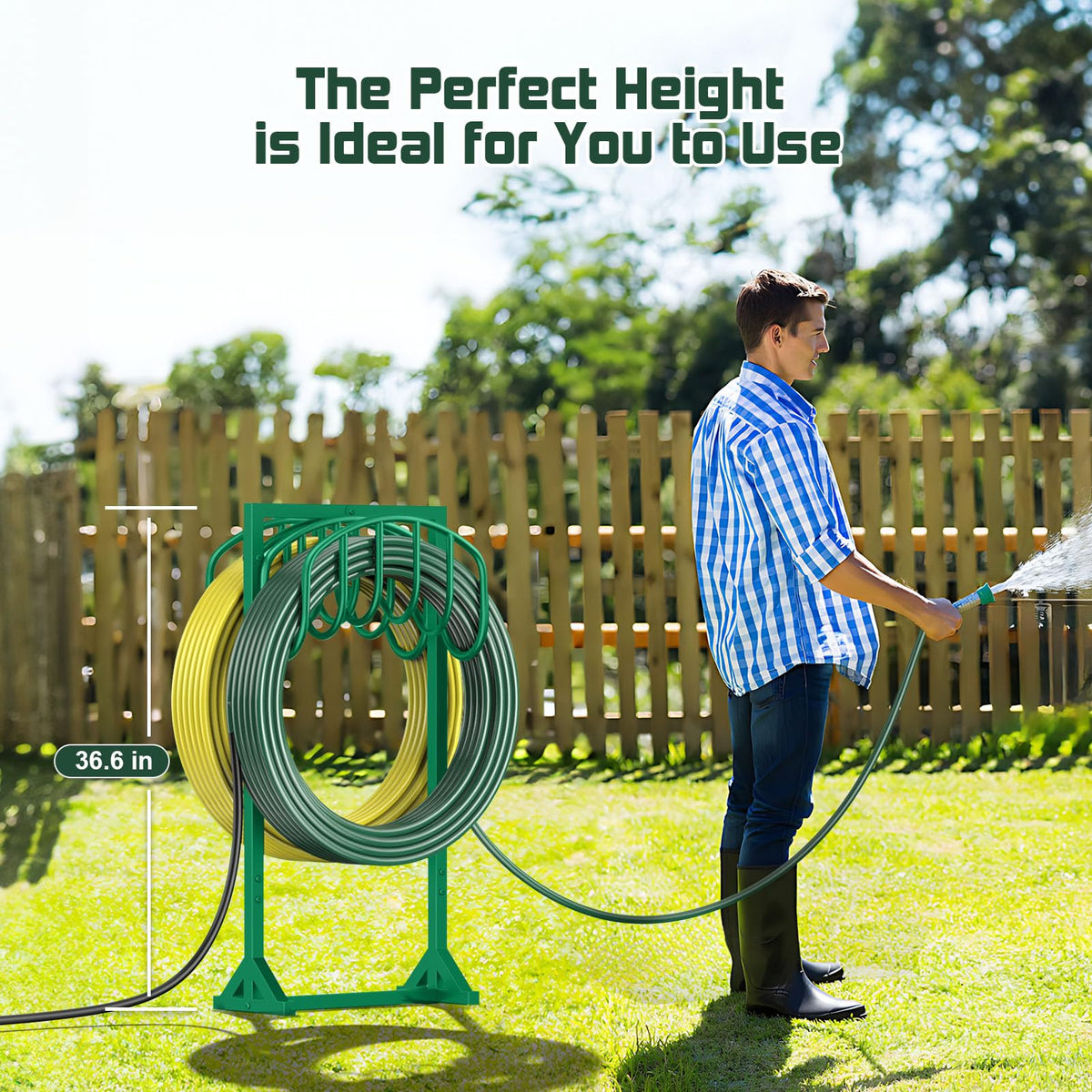 HeroicLion outdoor hose stand versatility for front yards and gardens.