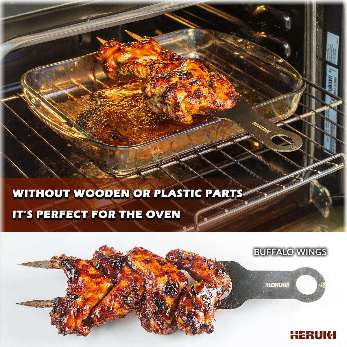 Heruki eco-friendly reusable skewers ideal for outdoor cooking.
