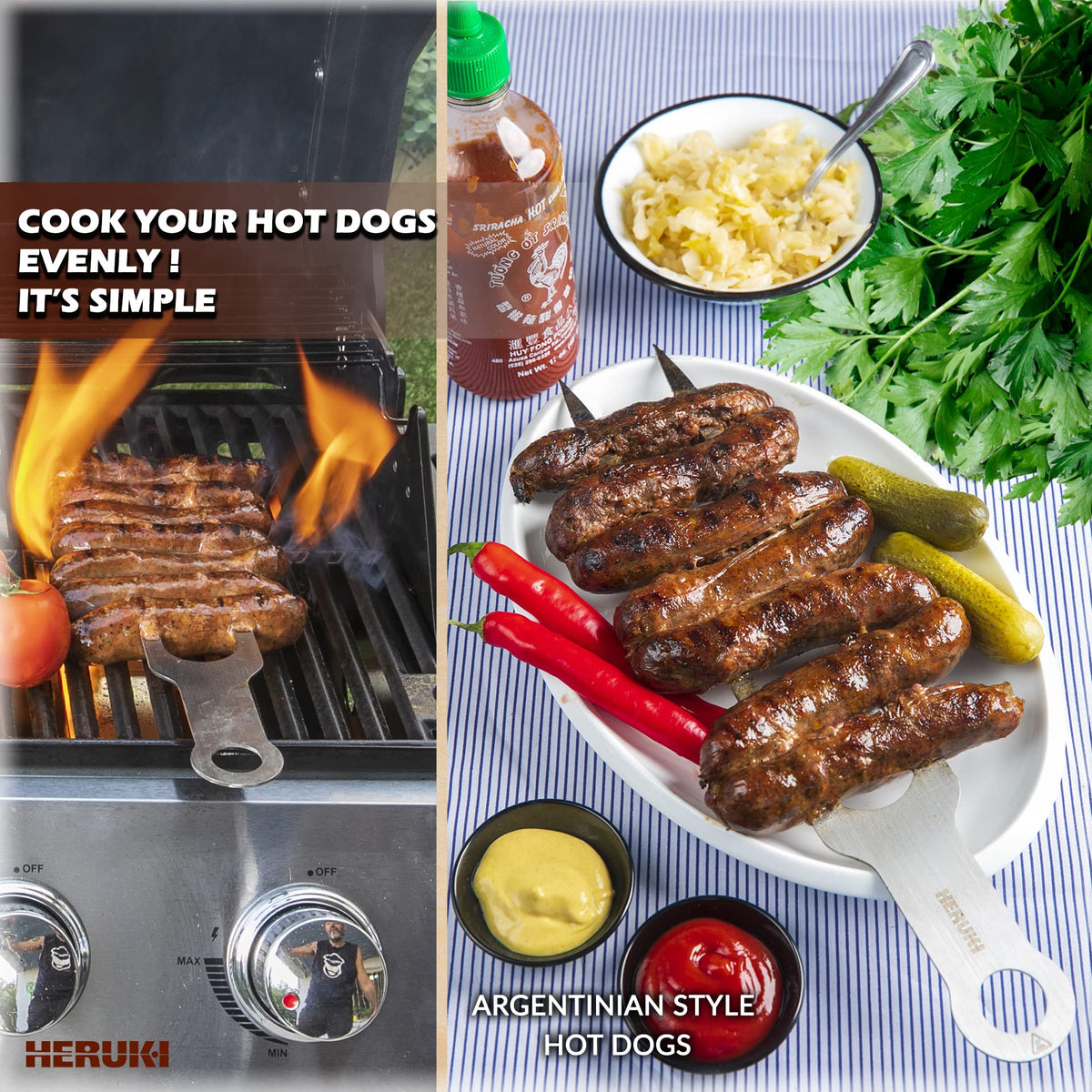 Heruki skewers with sharp tips for easy ingredient insertion.