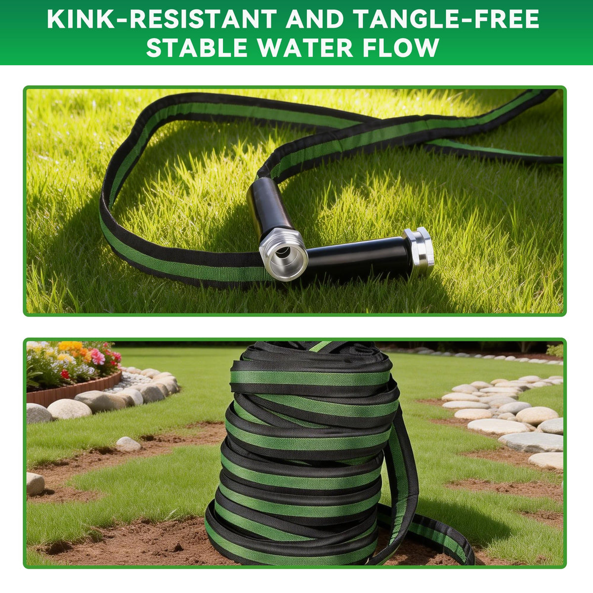 HERZO 50ft aluminum fittings provide secure, leak-free connections.