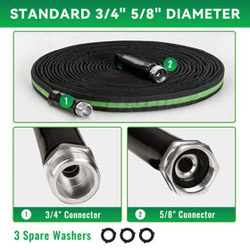 HERZO 50ft kink-free hose maintains smooth water flow with minimal tangles.