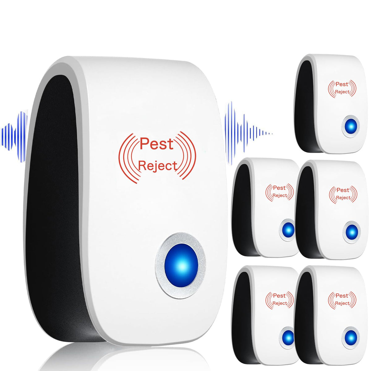 Hescaz Ultrasonic Pest Reject plug-in unit in front view showing compact design and pest deterrence
