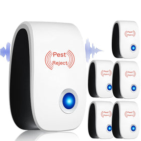 Hescaz Ultrasonic Pest Reject plug-in unit in front view showing compact design and pest deterrence