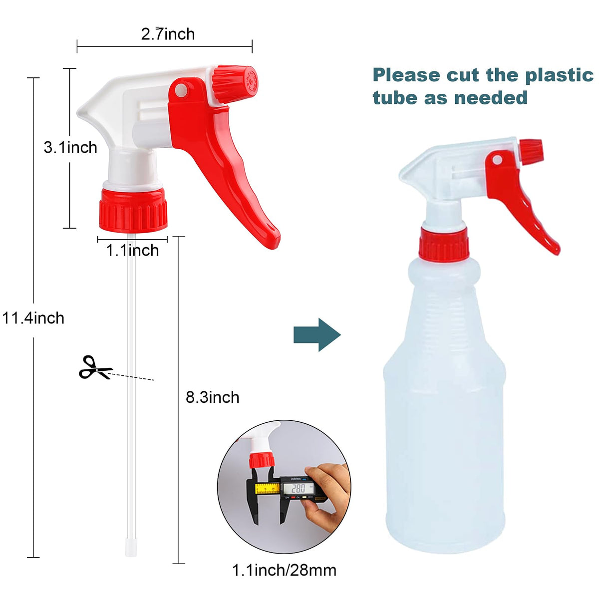 Hethyo leak-proof trigger sprayer ensures leak-free operation on bottles.
