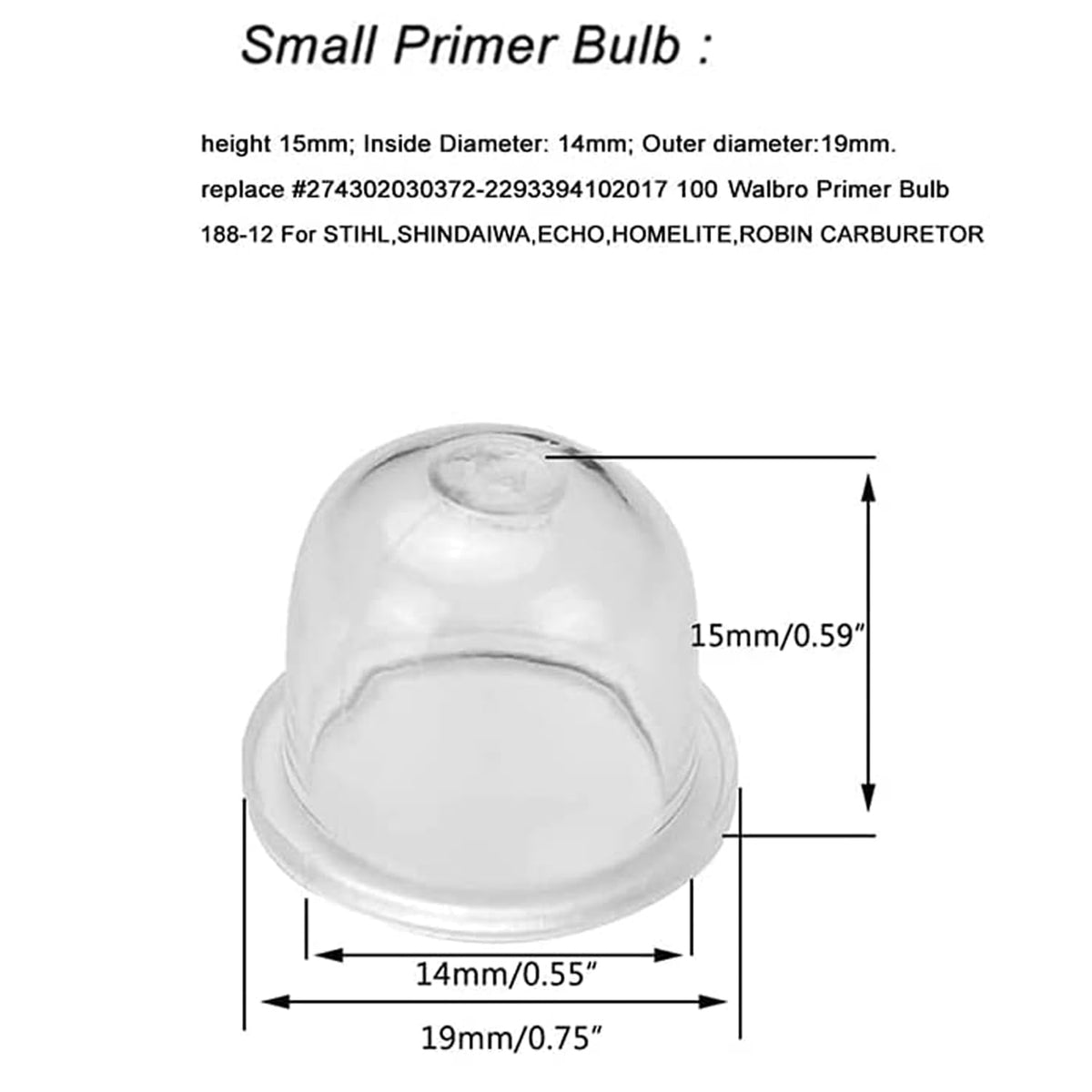 Hettluo small primer bulbs replacements fit multiple models