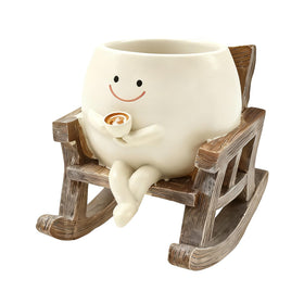 Heuvcnsr resin smiley pot toilet-style, ideal desk decor for small plants.