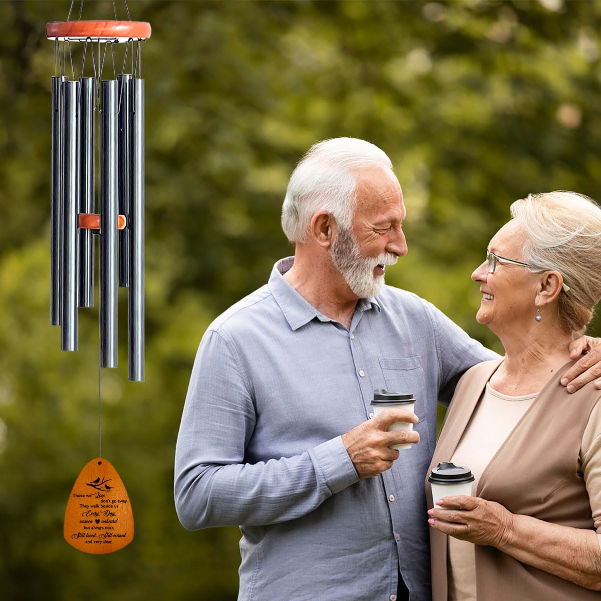 HEWBE wind chimes feature inscription, offering memory and solace.