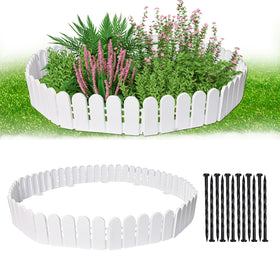 Hewlaud garden edging border 26ft white enhances lawn definition and curb appeal.