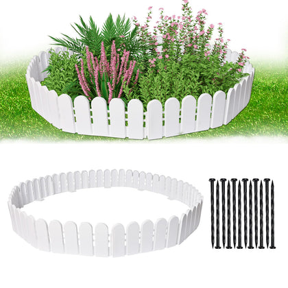 Hewlaud garden edging border 26ft white enhances lawn definition and curb appeal.