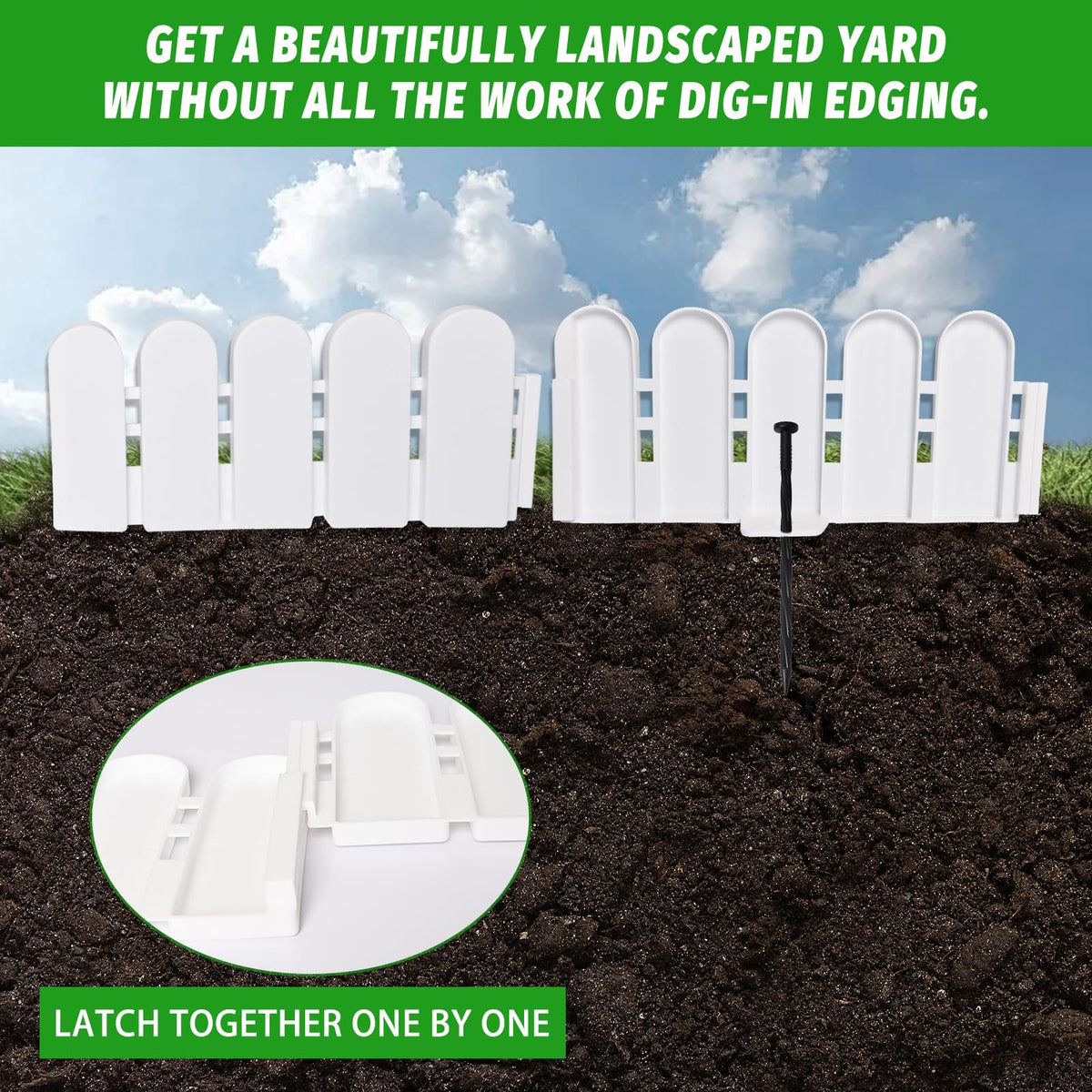 Hewlaud interlocking edging pieces connect smoothly for flexible garden shaping.