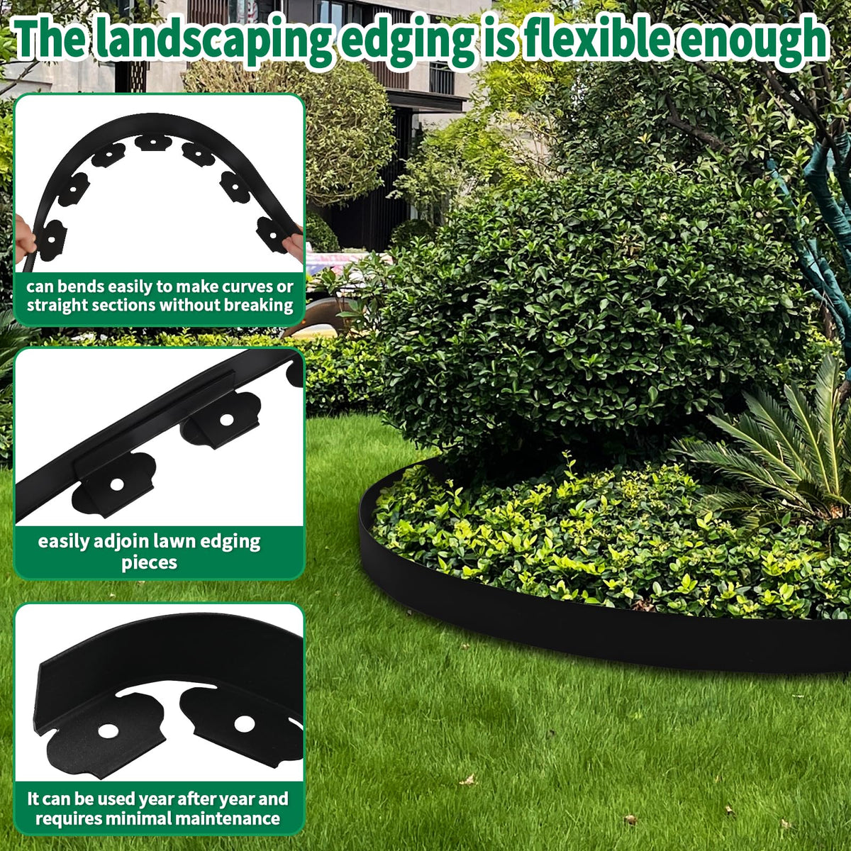 Hewlaud plastic edging close-up showing sturdy, flexible PE material.