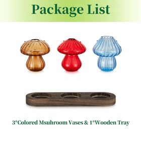 Hewory set of three mushroom vases enhances indoor gardens and party decor.