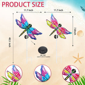 Hexagram Dragonfly garden stake light in yard decor, festive appeal.