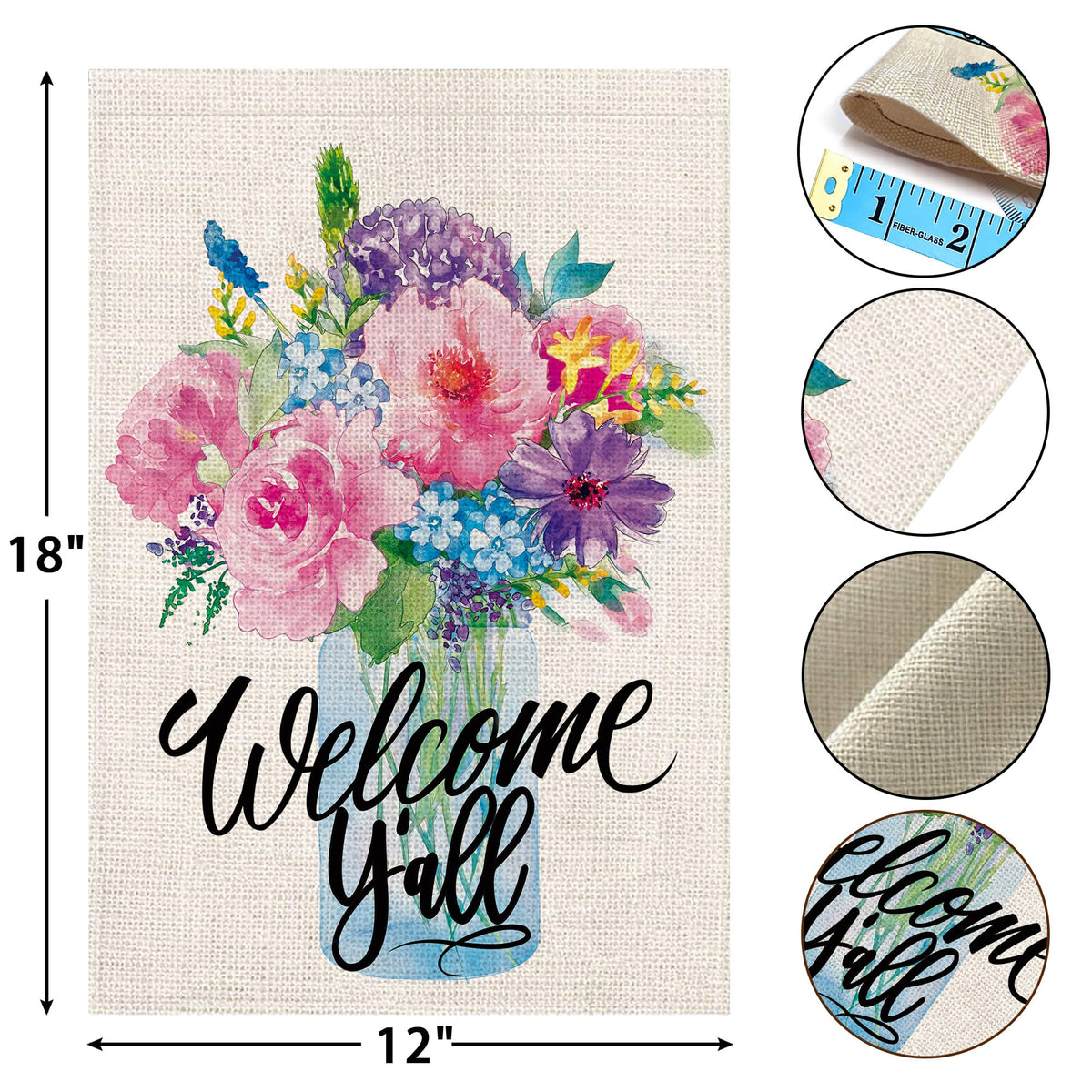 Hexagram spring garden flag double-sided design displays vibrant message from every angle.